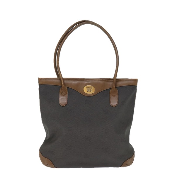 Burberrys Tote Bag PVC Leather Gray Auth bs14278 - Picture 13 of 16